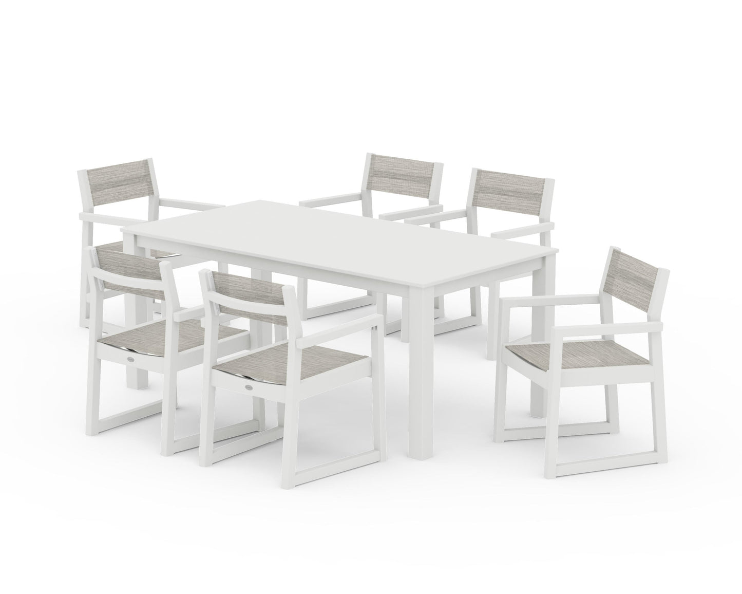 EDGE Sling Arm Chair 7-Piece Parsons Dining Set