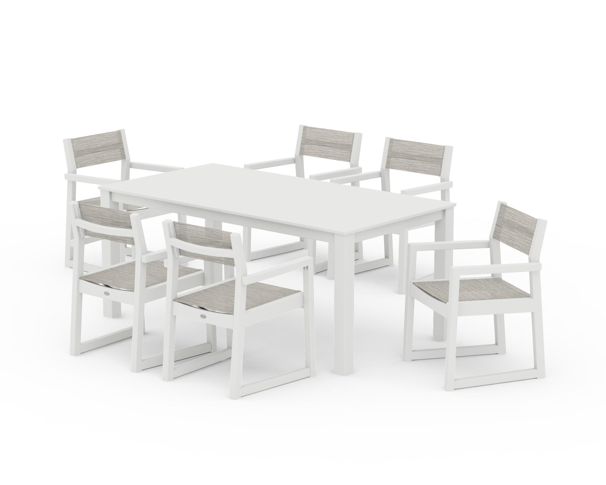 EDGE Sling Arm Chair 7-Piece Parsons Dining Set