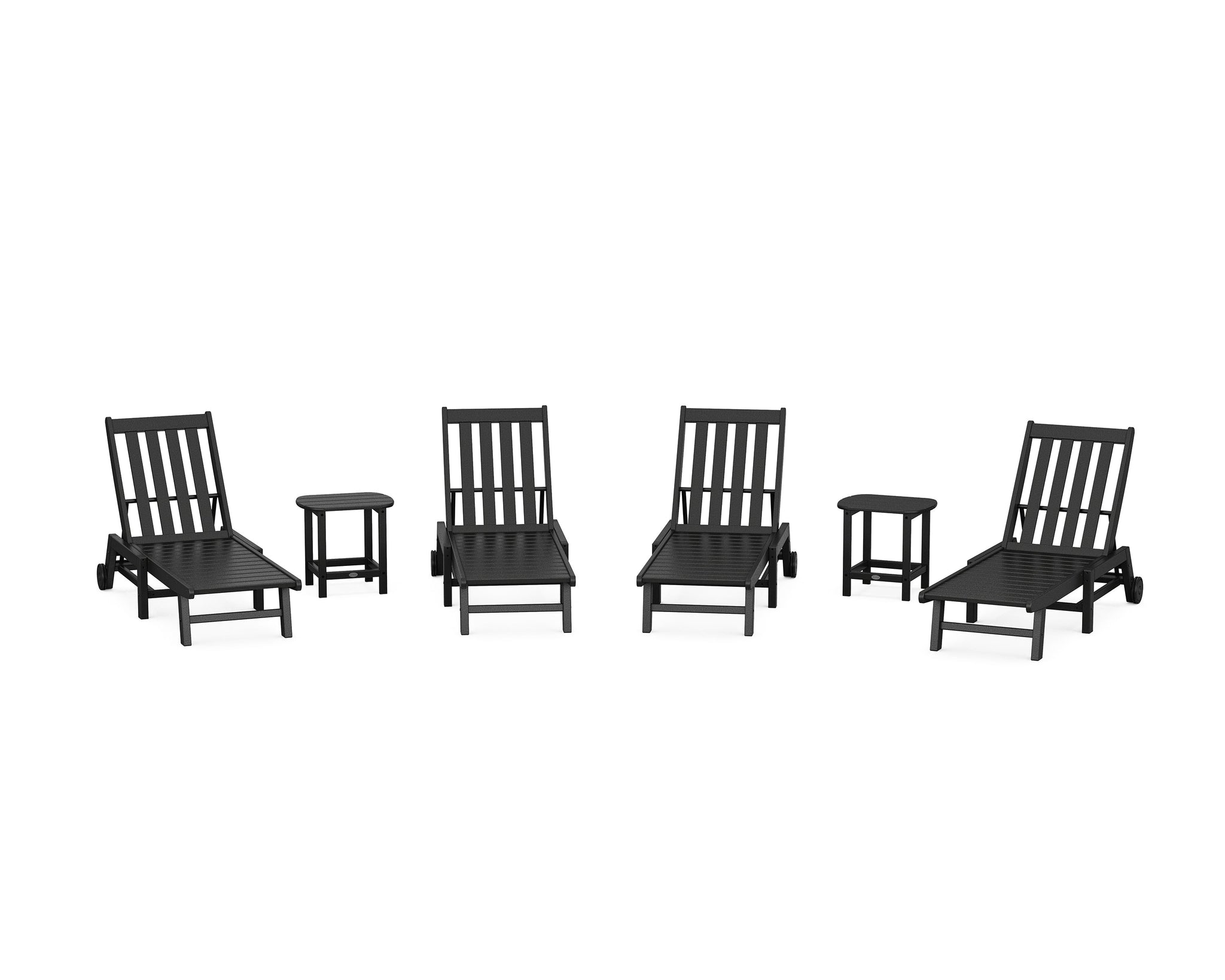 Vineyard 6-Piece Chaise with Wheels Set