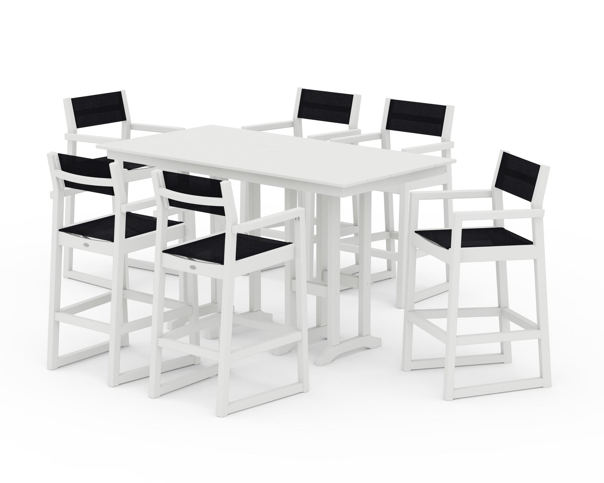 EDGE Sling Arm Chair 7-Piece Farmhouse Bar Set