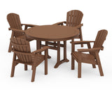 Seashell 5-Piece Round Dining Set with Trestle Legs
