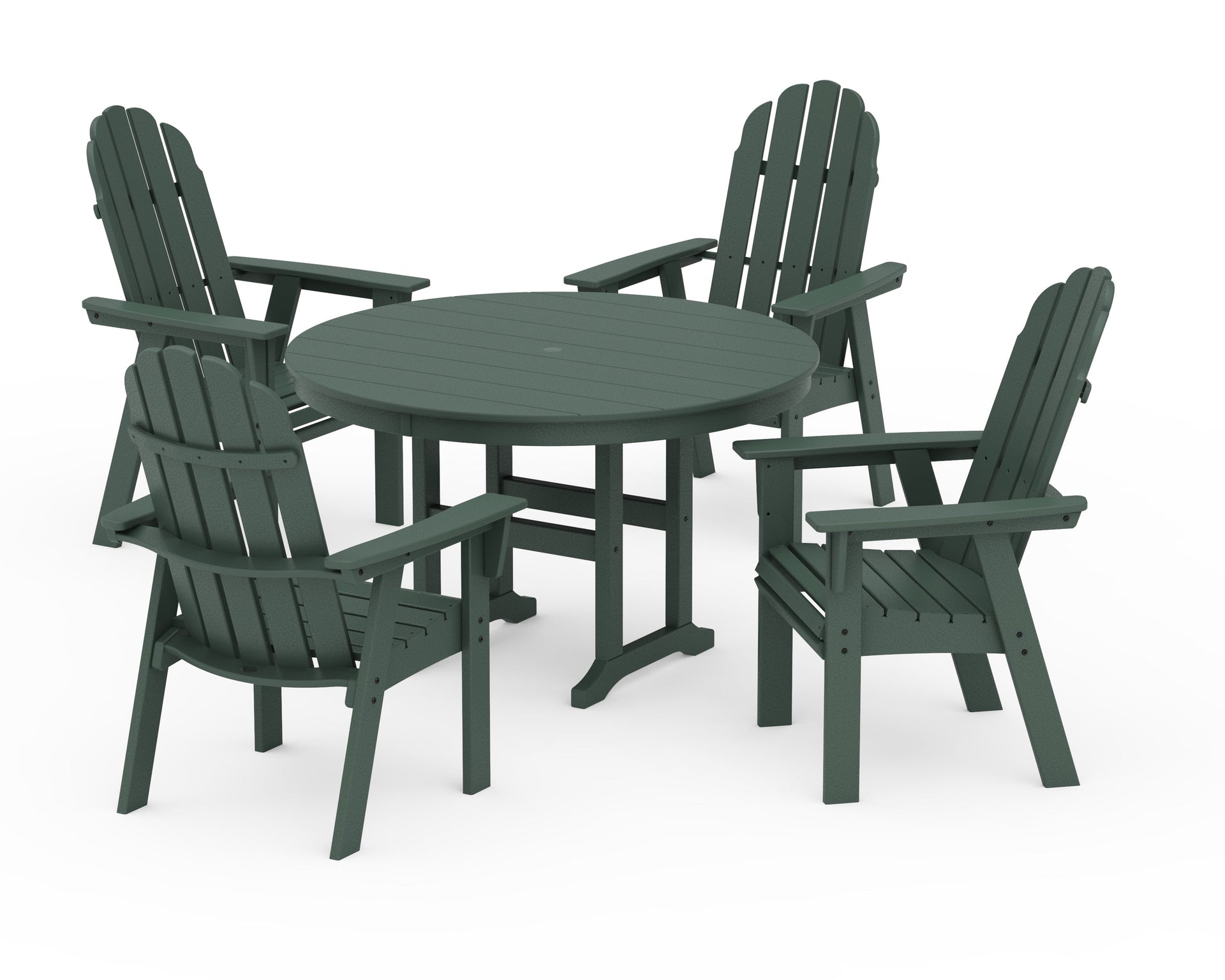 Vineyard Curveback Adirondack 5-Piece Round Farmhouse Dining Set