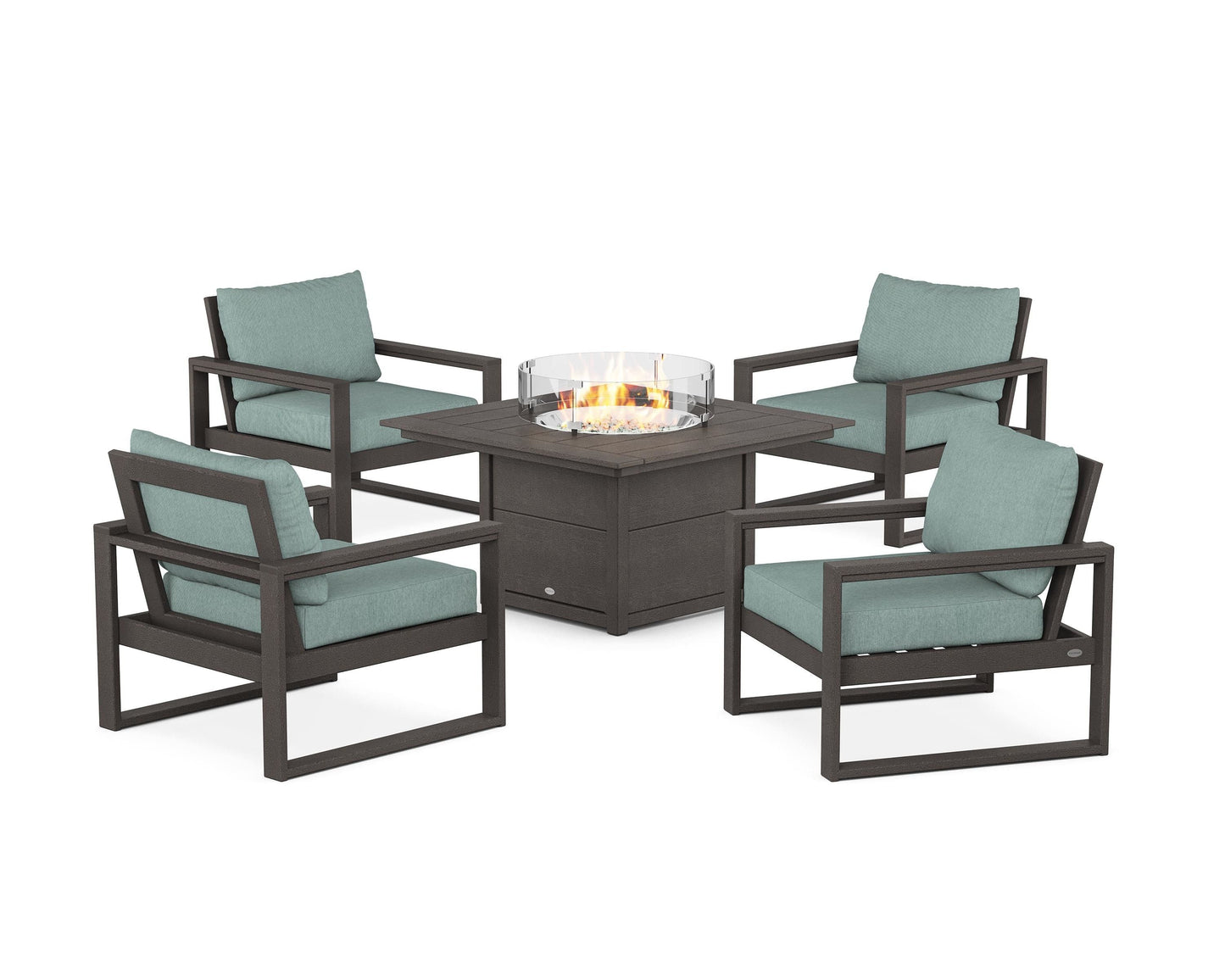 EDGE Sectional 5-Piece Deep Seating Set with Fire Pit Table