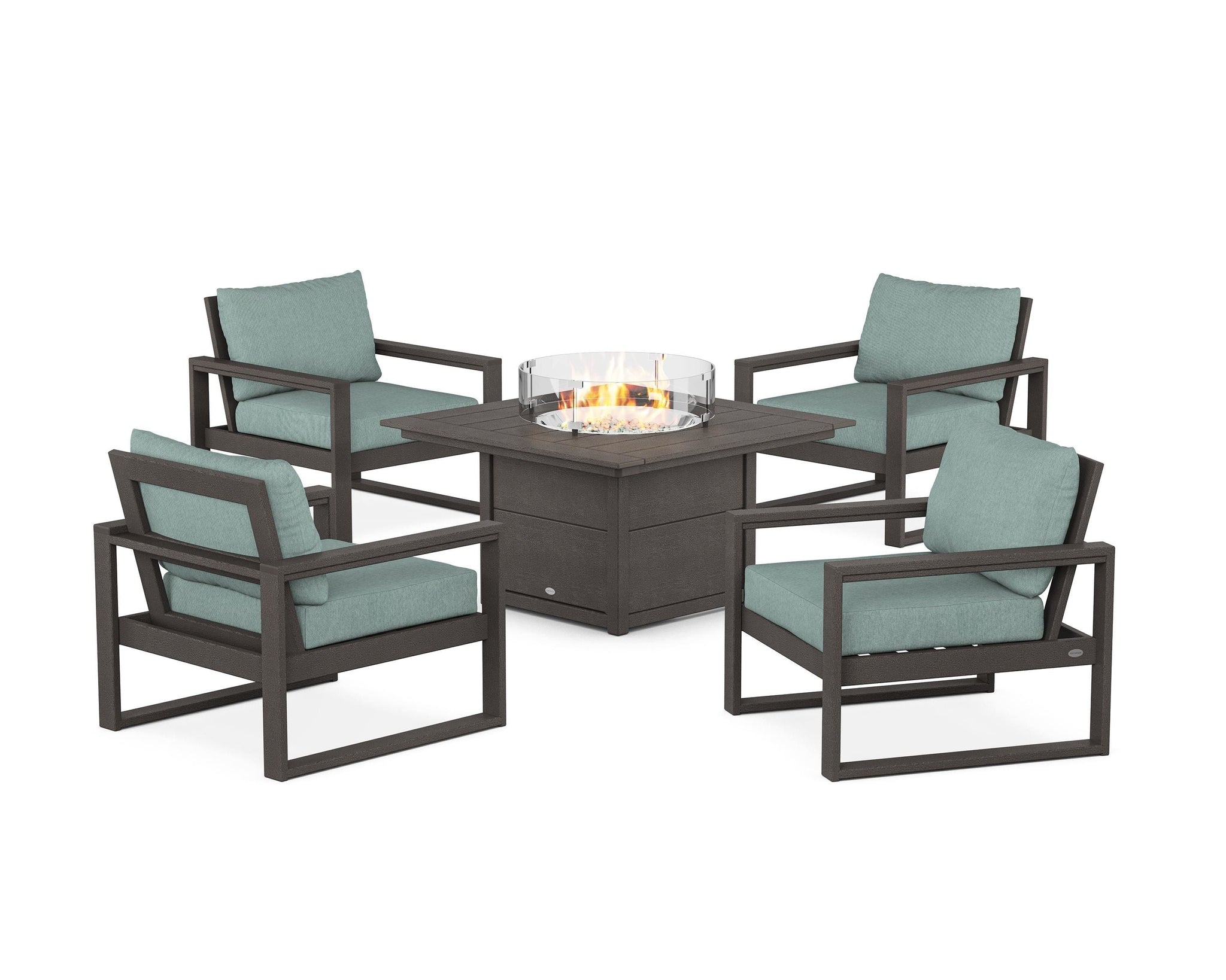 EDGE Sectional 5-Piece Deep Seating Set with Fire Pit Table