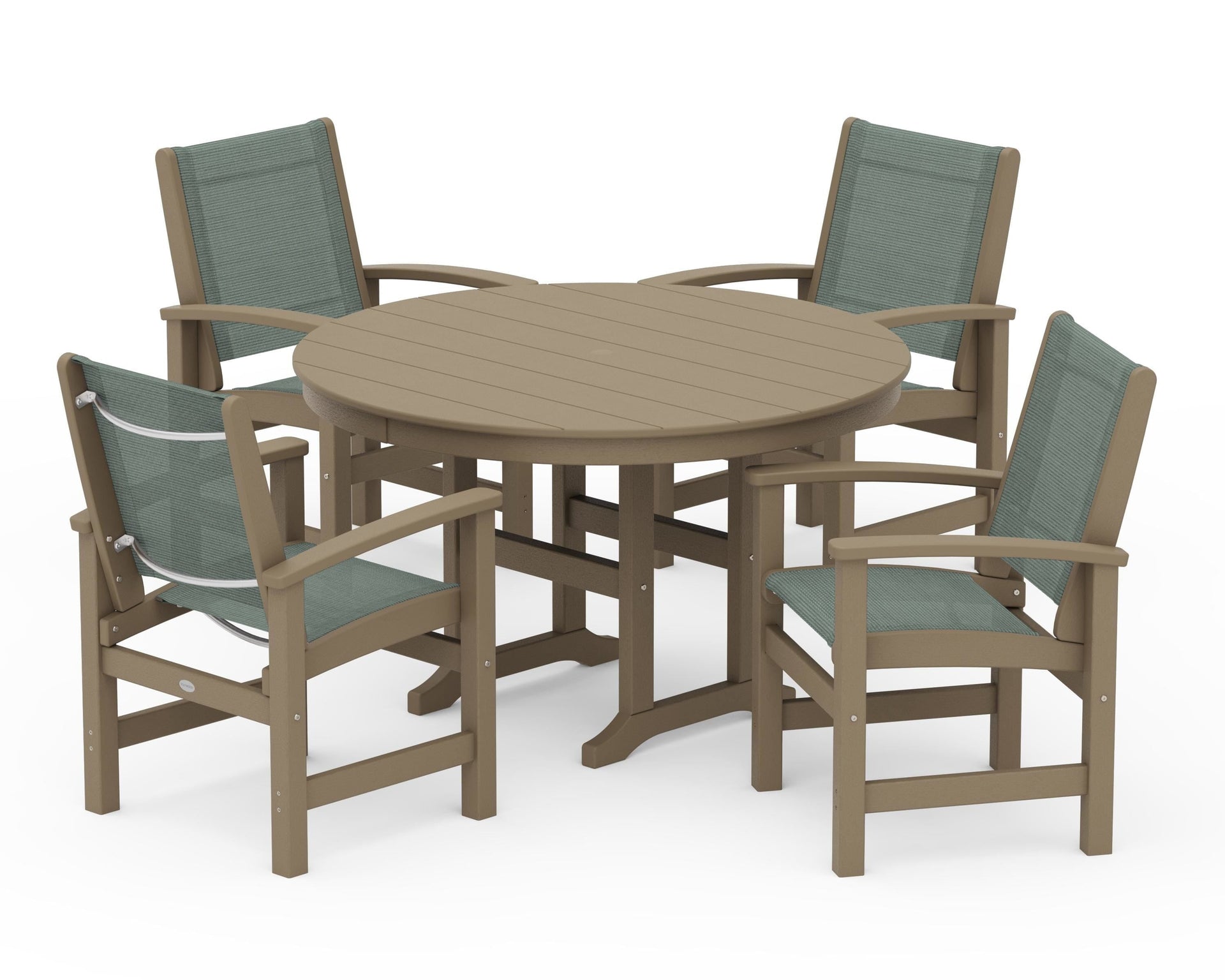 Coastal 5-Piece Round Farmhouse Dining Set