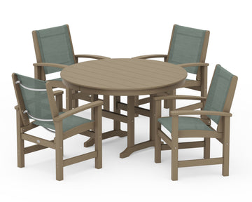 Coastal 5-Piece Round Farmhouse Dining Set