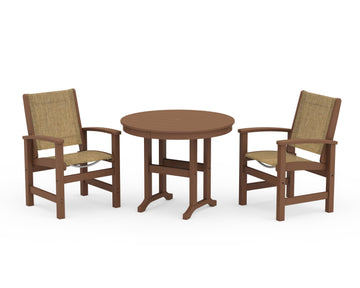 Coastal 3-Piece Round Dining Set