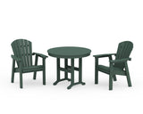 Seashell 3-Piece Round Farmhouse Dining Set