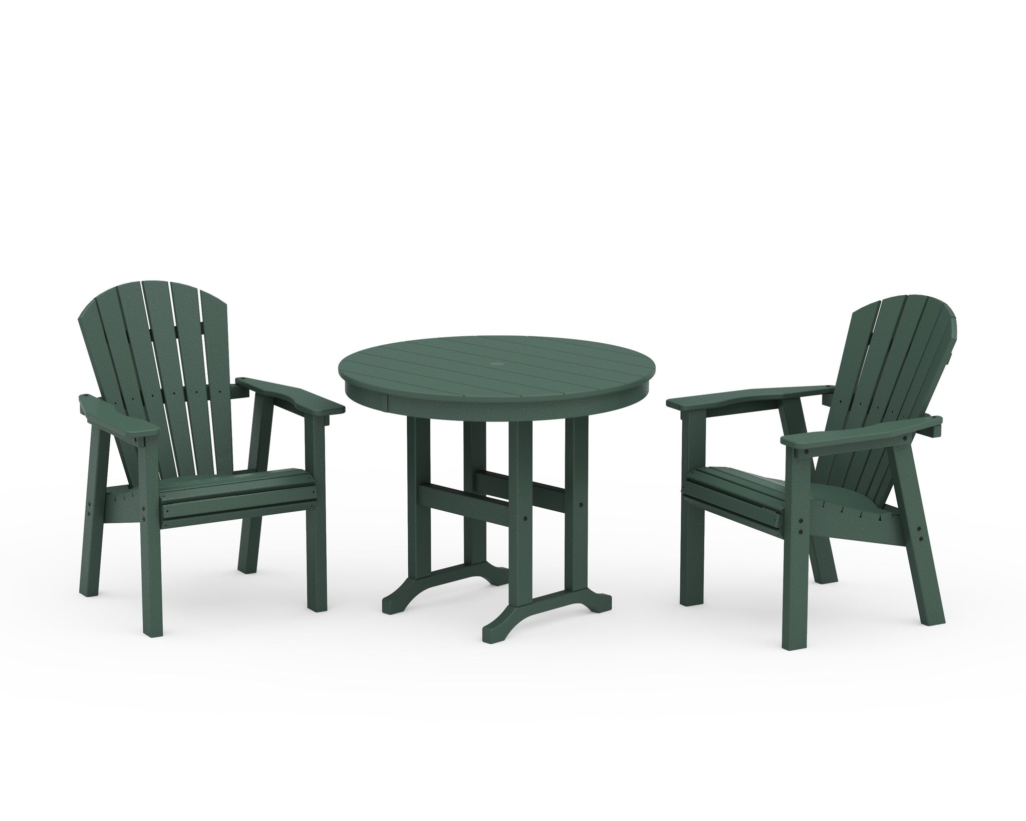 Seashell 3-Piece Round Farmhouse Dining Set