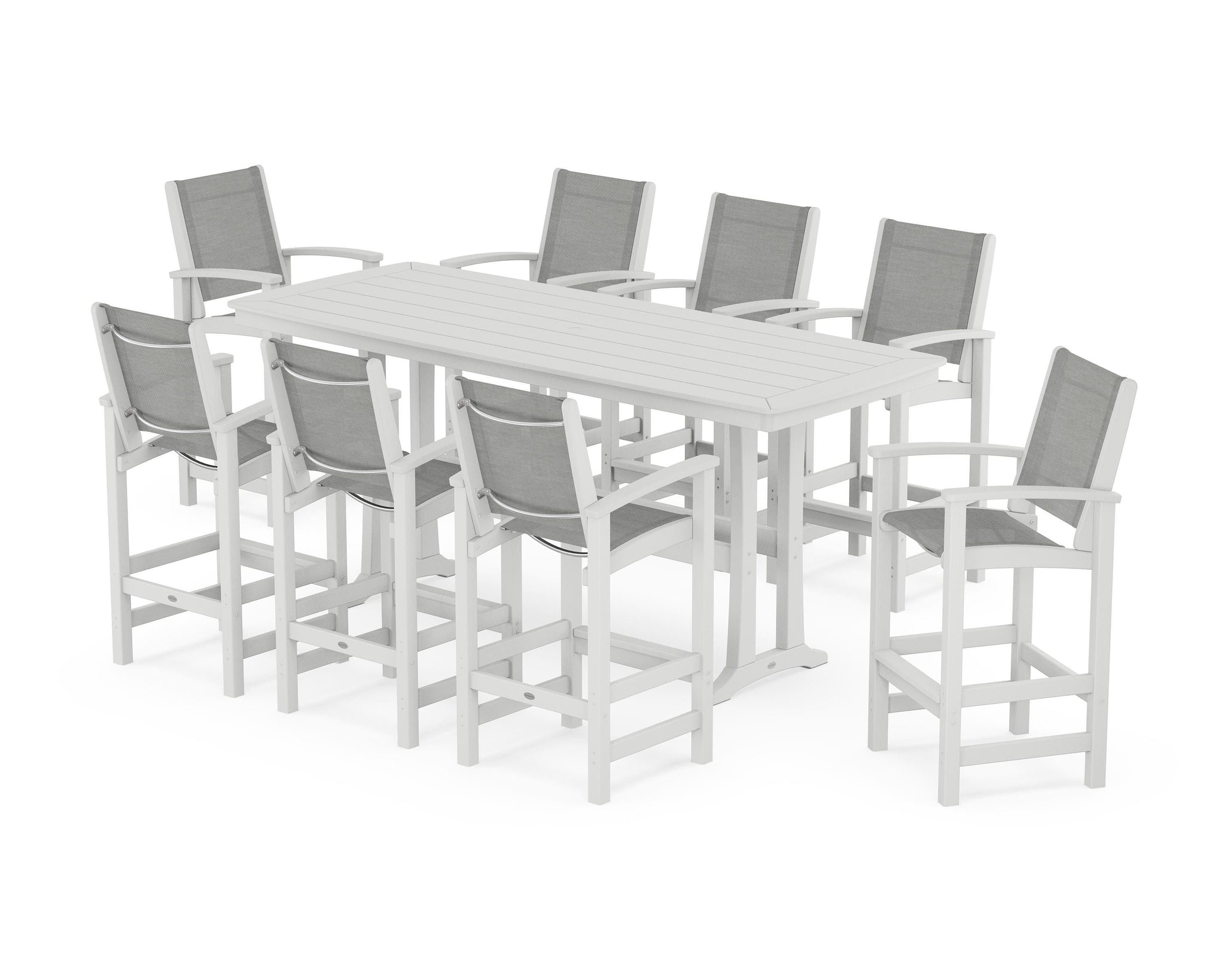 Coastal 9-Piece Bar Set with Trestle Legs