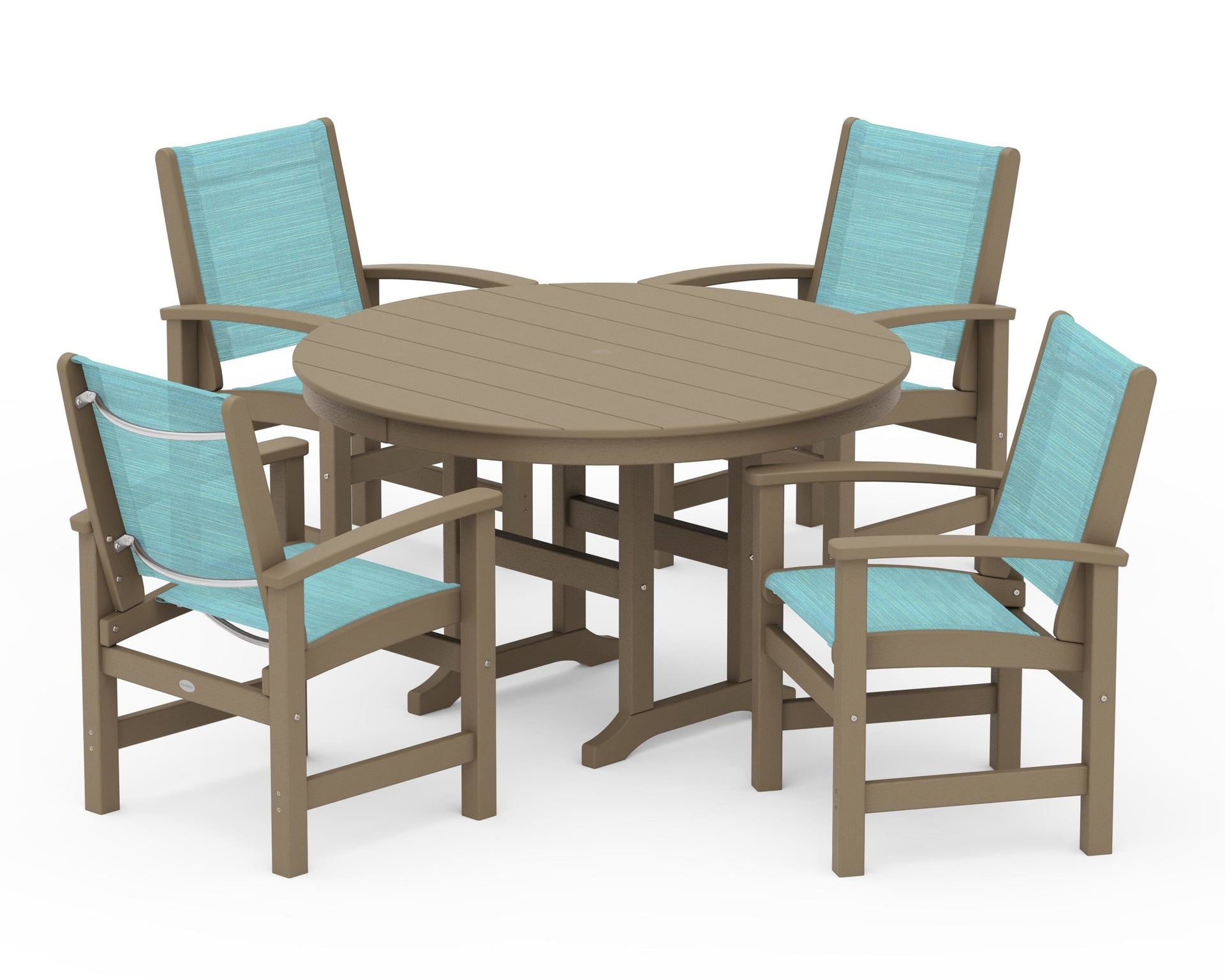 Coastal 5-Piece Round Farmhouse Dining Set