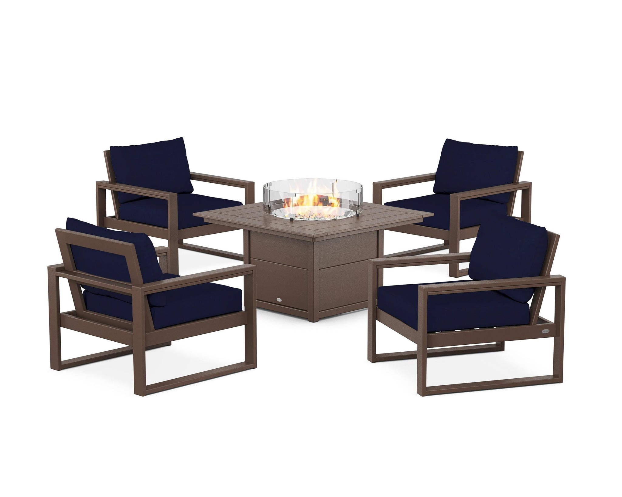 EDGE Sectional 5-Piece Deep Seating Set with Fire Pit Table