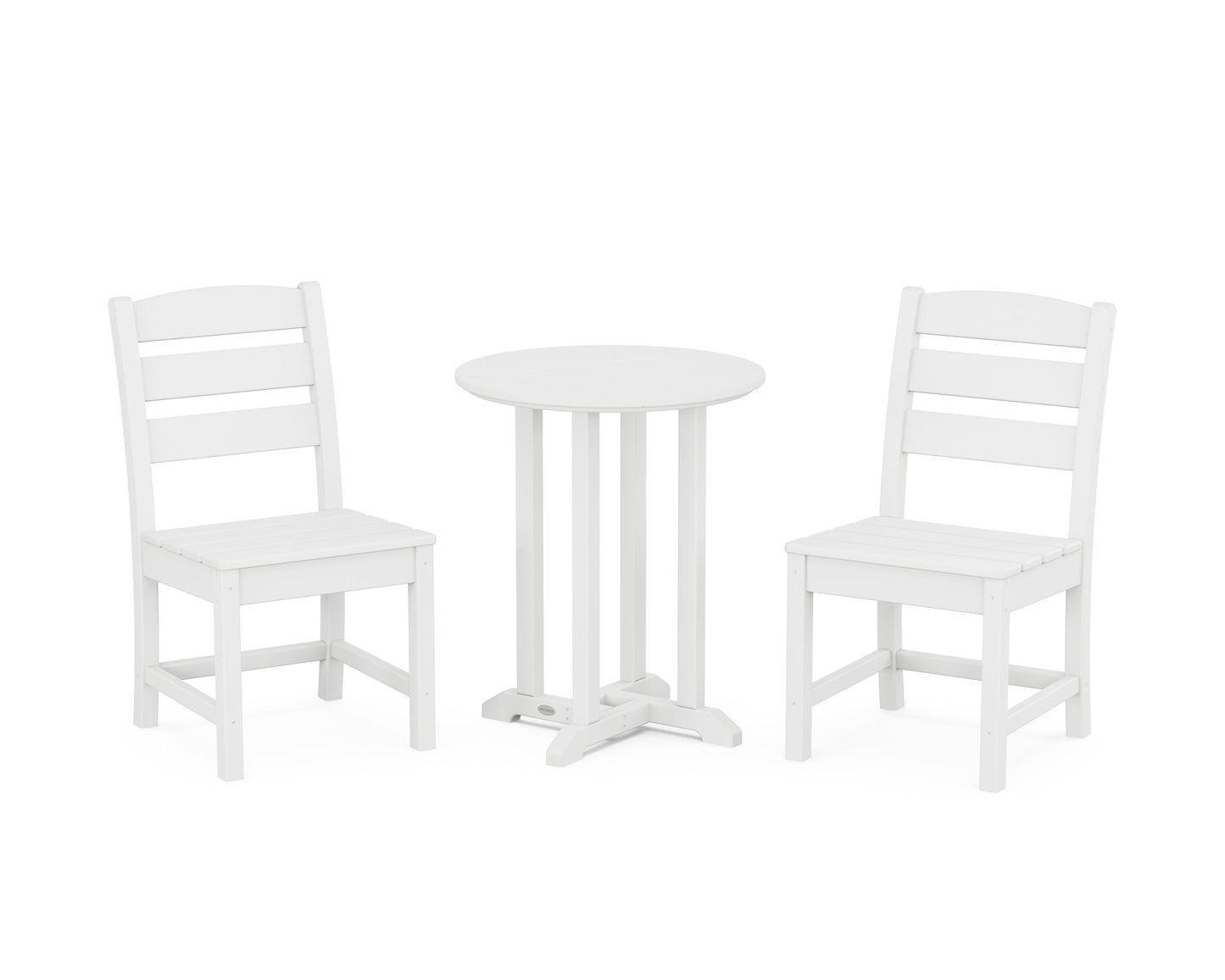 Lakeside Side Chair 3-Piece Round Bistro Dining Set