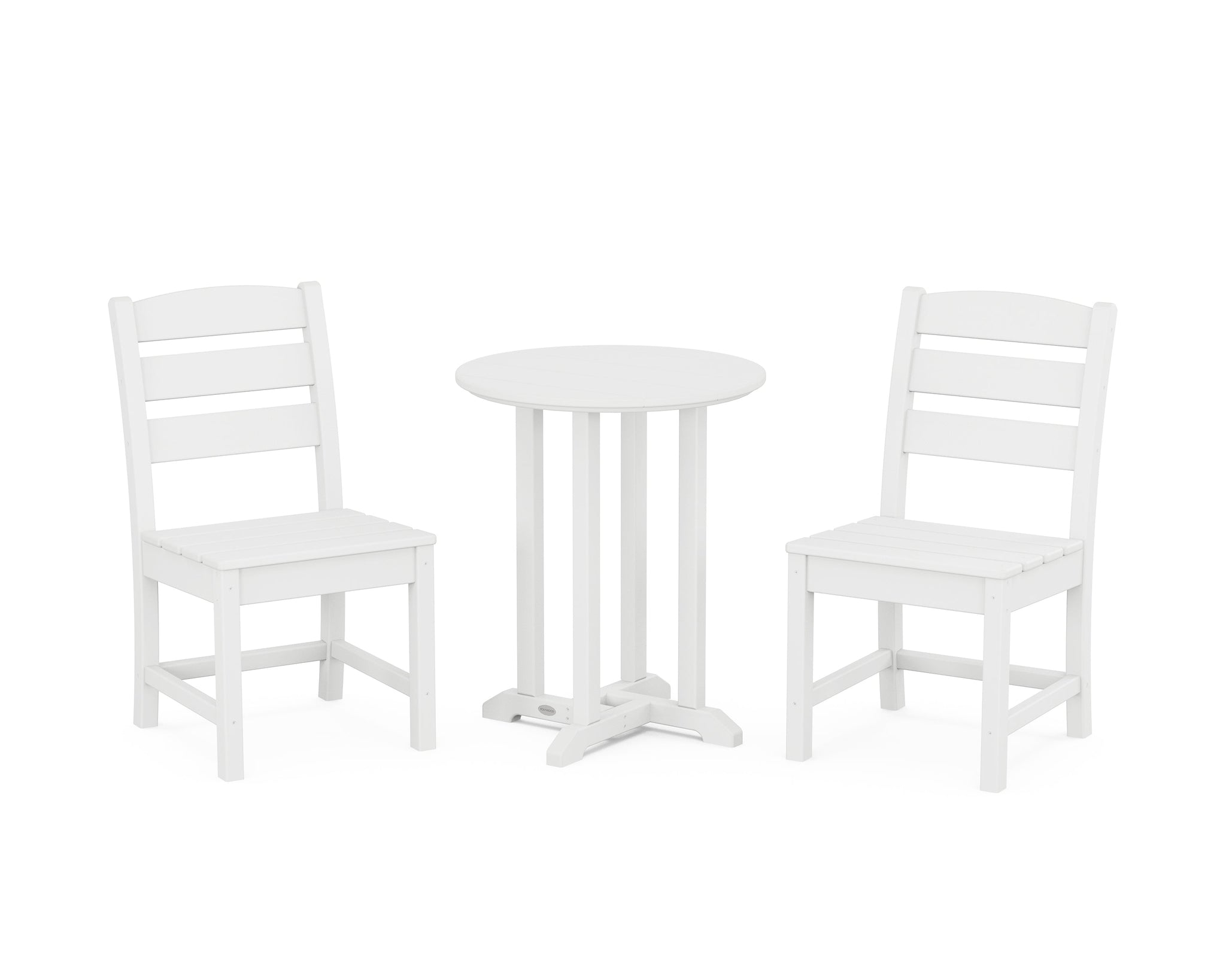 Lakeside Side Chair 3-Piece Round Bistro Dining Set