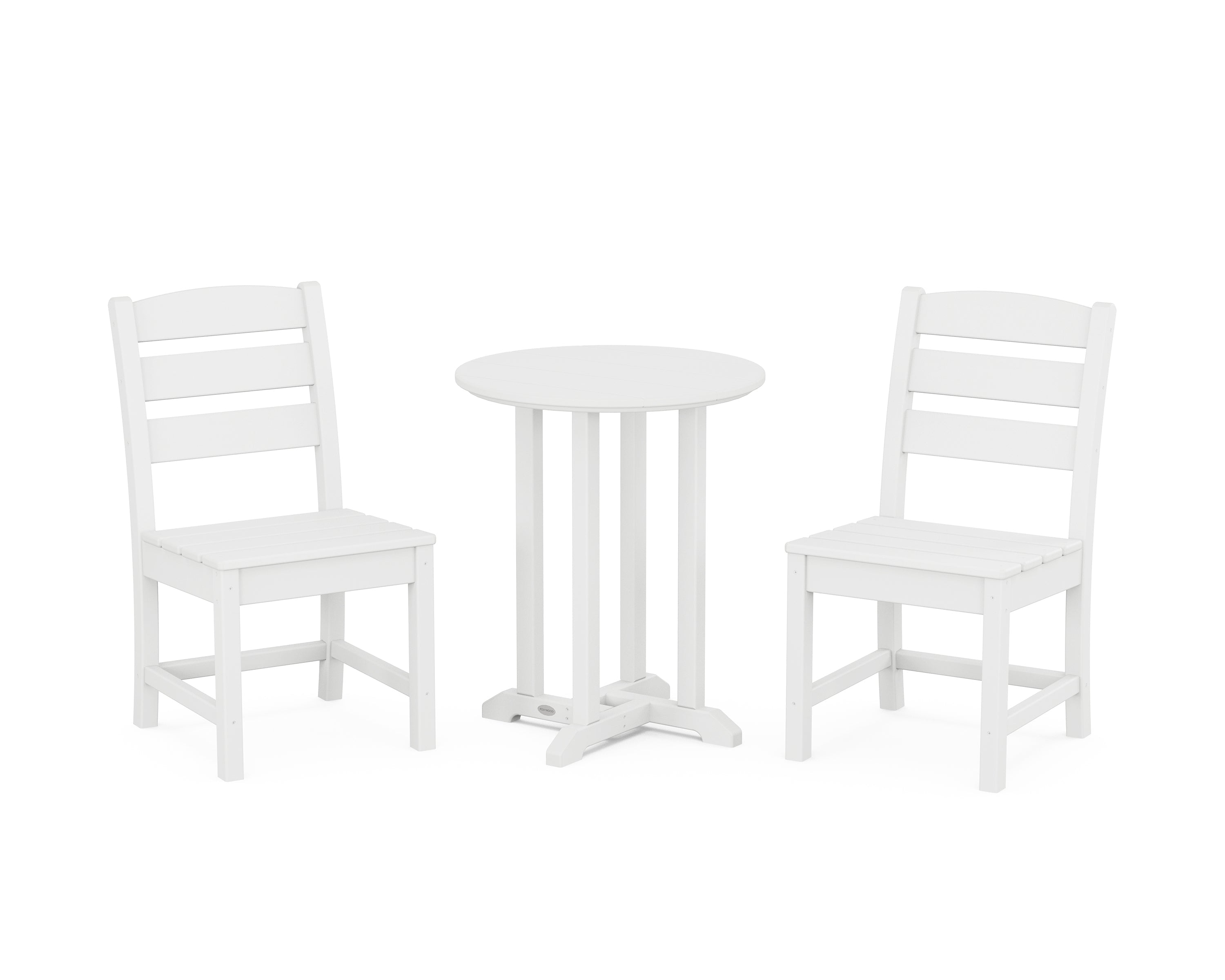 Lakeside Side Chair 3-Piece Round Bistro Dining Set