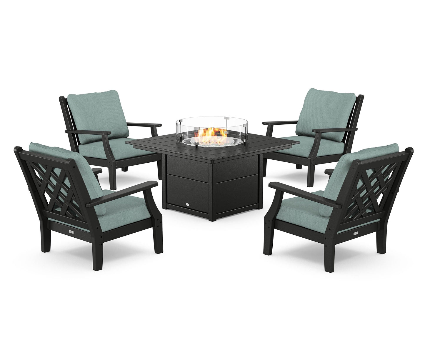 Wovendale 5-Piece Deep Seating Set with Fire Pit Table