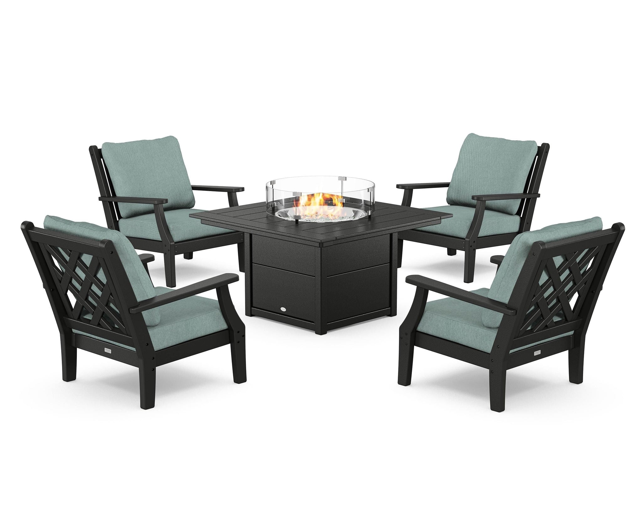 Wovendale 5-Piece Deep Seating Set with Fire Pit Table