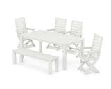 Captain Folding Chair 6-Piece Parsons Dining Set with Bench