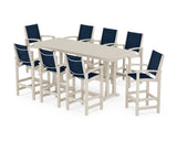 Coastal 9-Piece Bar Set with Trestle Legs