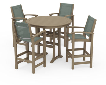 Coastal 5-Piece Nautical Trestle Bar Set