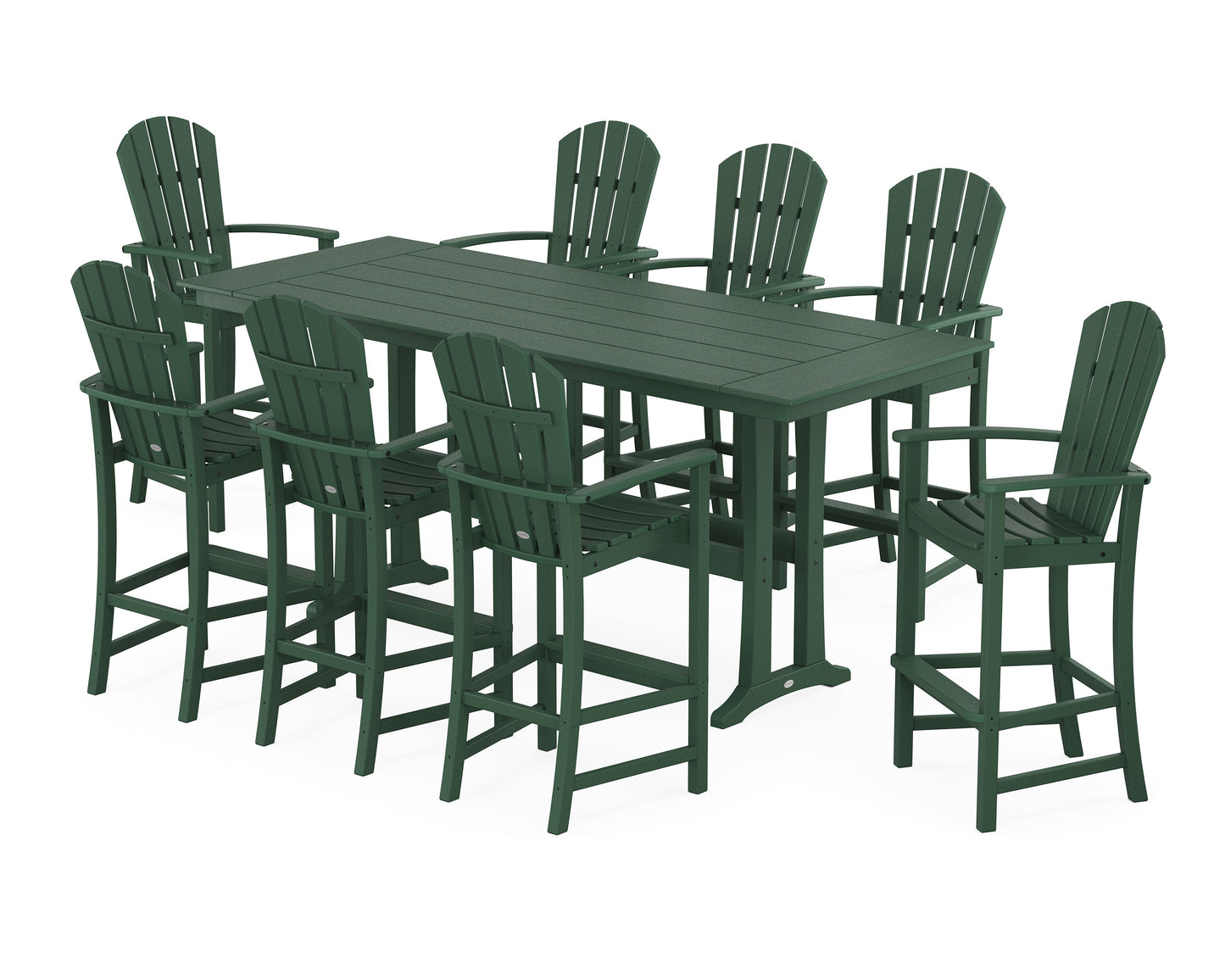 Palm Coast 9-Piece Farmhouse Bar Set with Trestle Legs