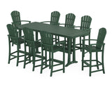 Palm Coast 9-Piece Farmhouse Bar Set with Trestle Legs