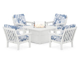 Vineyard 5-Piece Conversation Set with Fire Pit Table