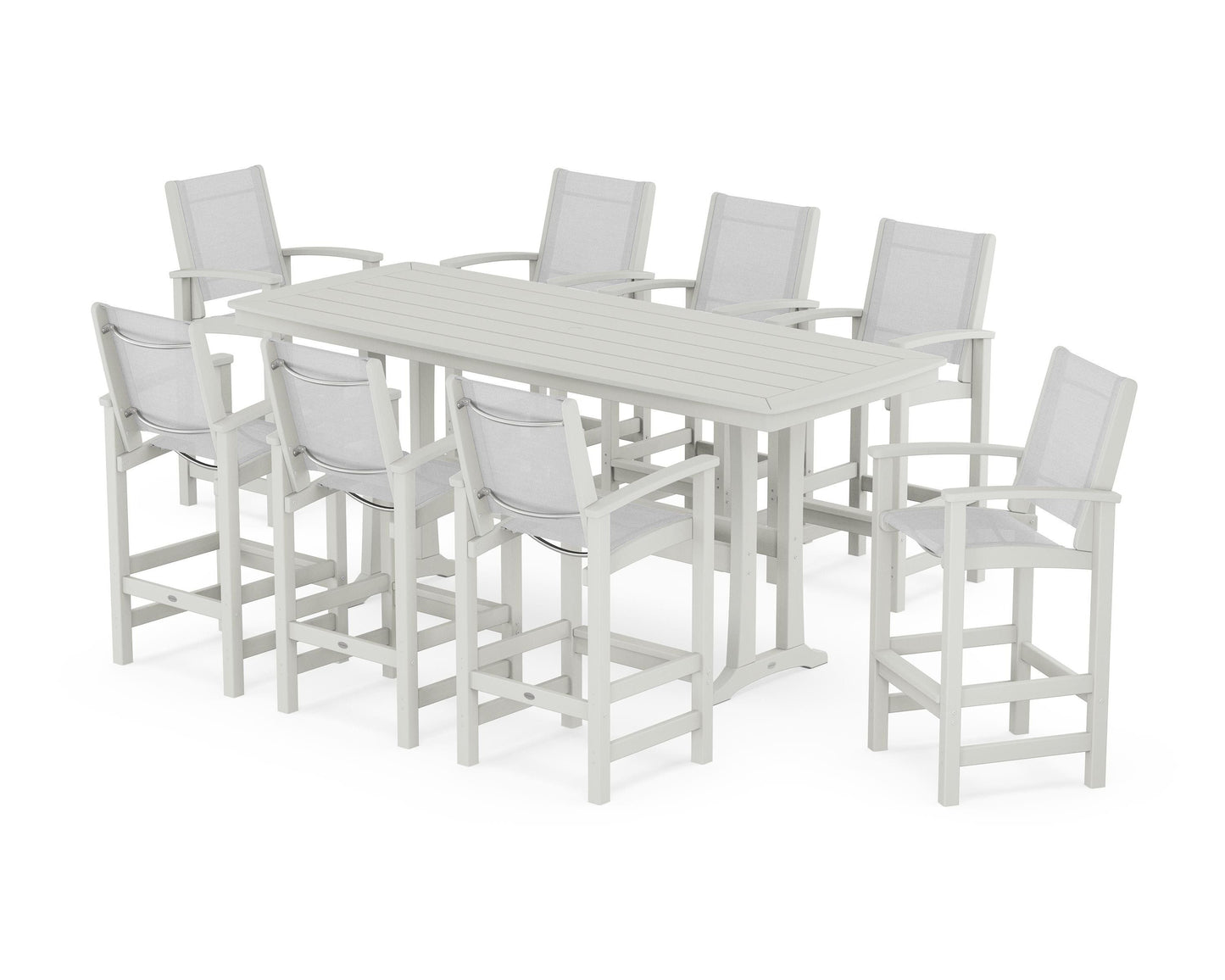 Coastal 9-Piece Bar Set with Trestle Legs