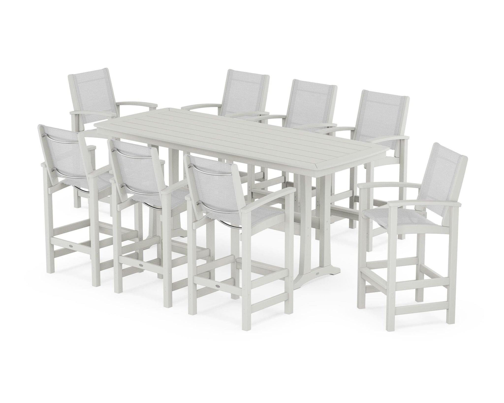 Coastal 9-Piece Bar Set with Trestle Legs