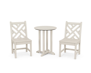 Chippendale Side Chair 3-Piece Round Bistro Dining Set
