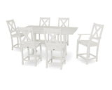 Braxton 7-Piece Farmhouse Trestle Counter Set
