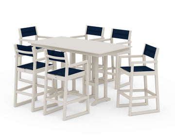 EDGE Sling Arm Chair 7-Piece Farmhouse Bar Set