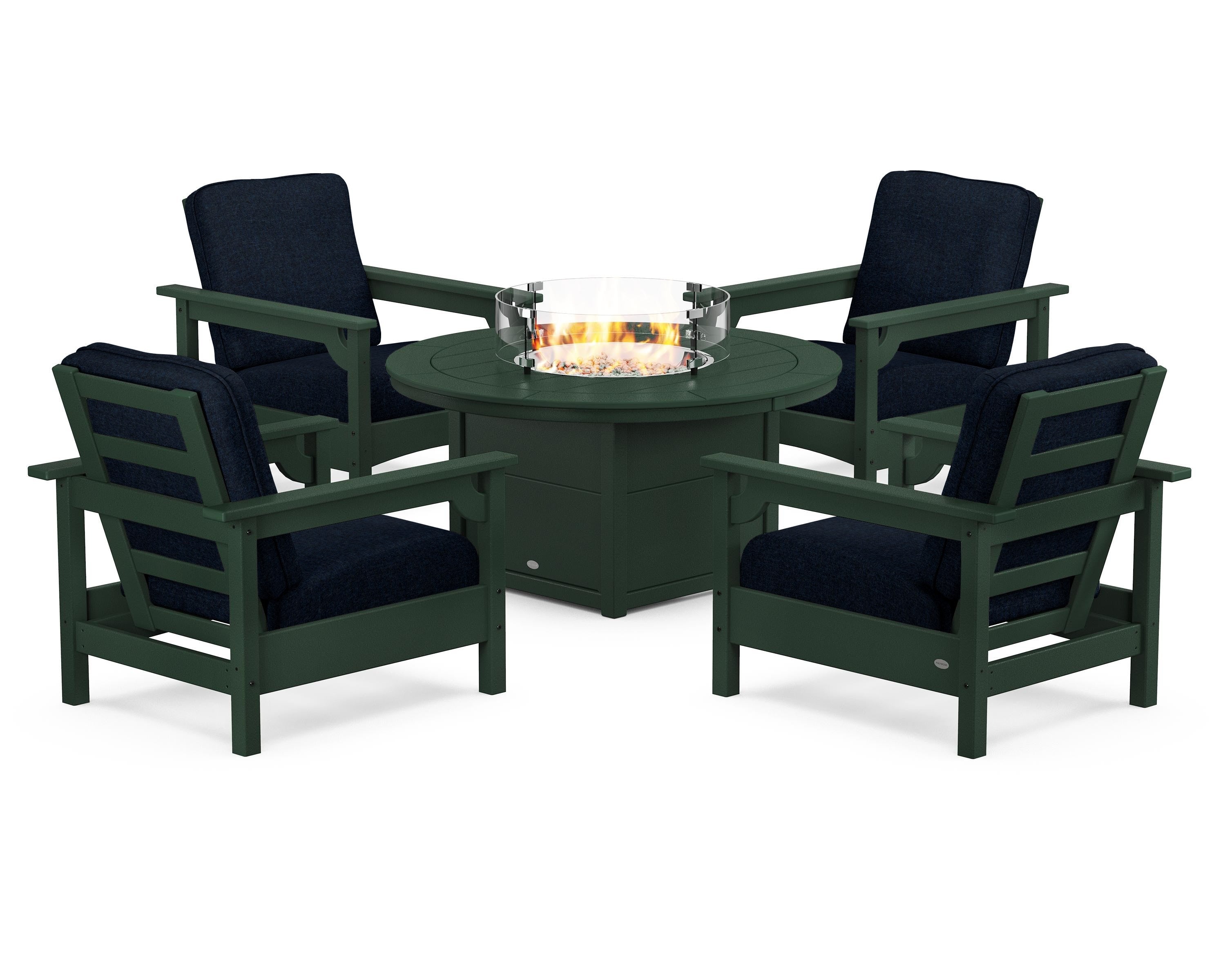 Club 5-Piece Conversation Set with Fire Pit Table