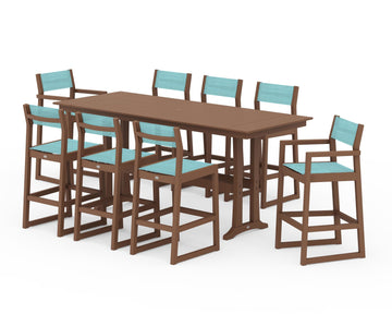 EDGE Sling 9-Piece Farmhouse Bar Set with Trestle Legs
