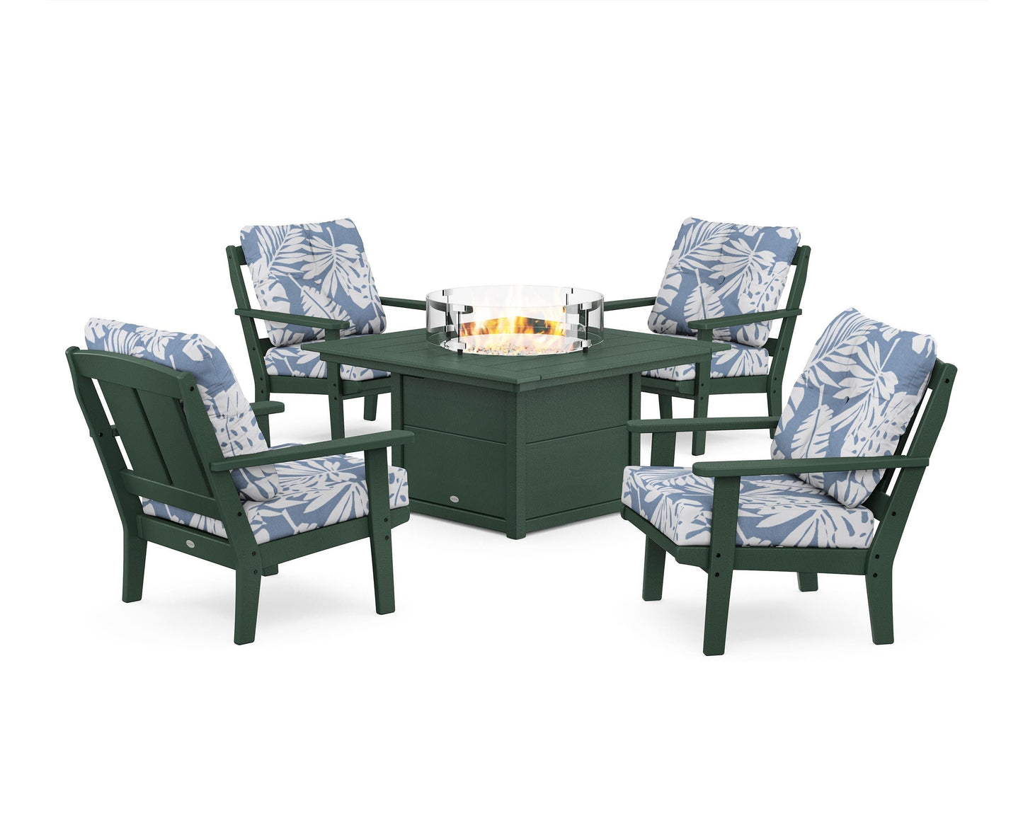 Mission 5-Piece Deep Seating Set with Fire Pit Table