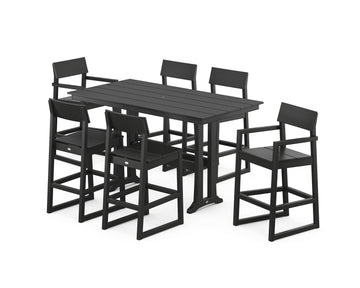 EDGE 7-Piece Farmhouse Bar Set with Trestle Legs