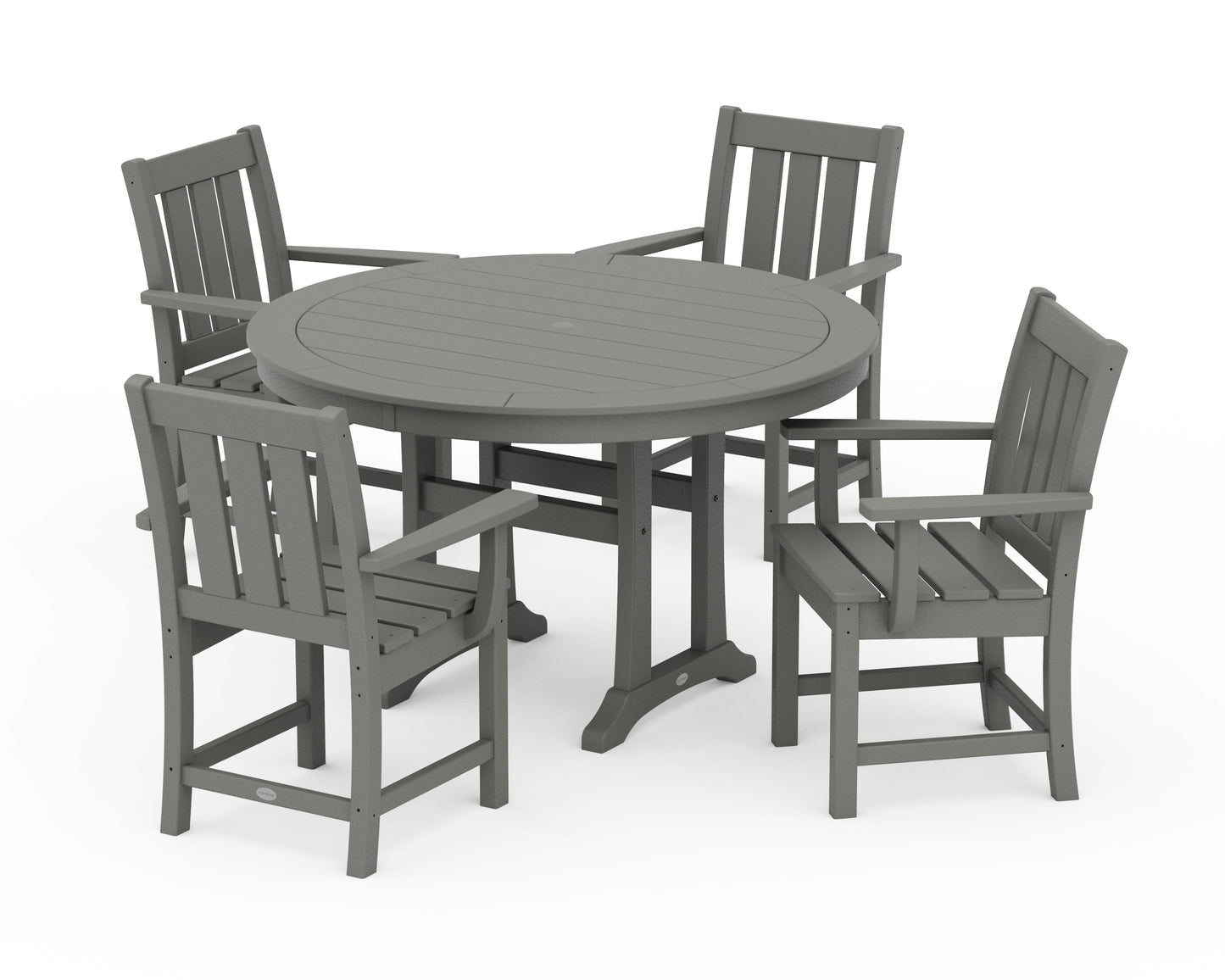 Oxford 5-Piece Round Dining Set with Trestle Legs