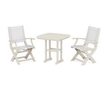 Coastal Folding Chair 3-Piece Dining Set