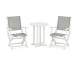 Coastal Folding 3-Piece Round Bistro Dining Set