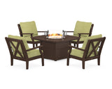 Braxton 5-Piece Deep Seating Conversation Set with Fire Pit Table