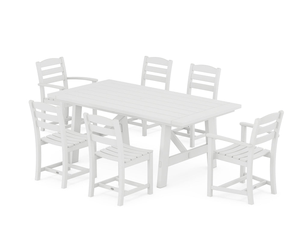 La Casa Café 7-Piece Rustic Farmhouse Dining Set