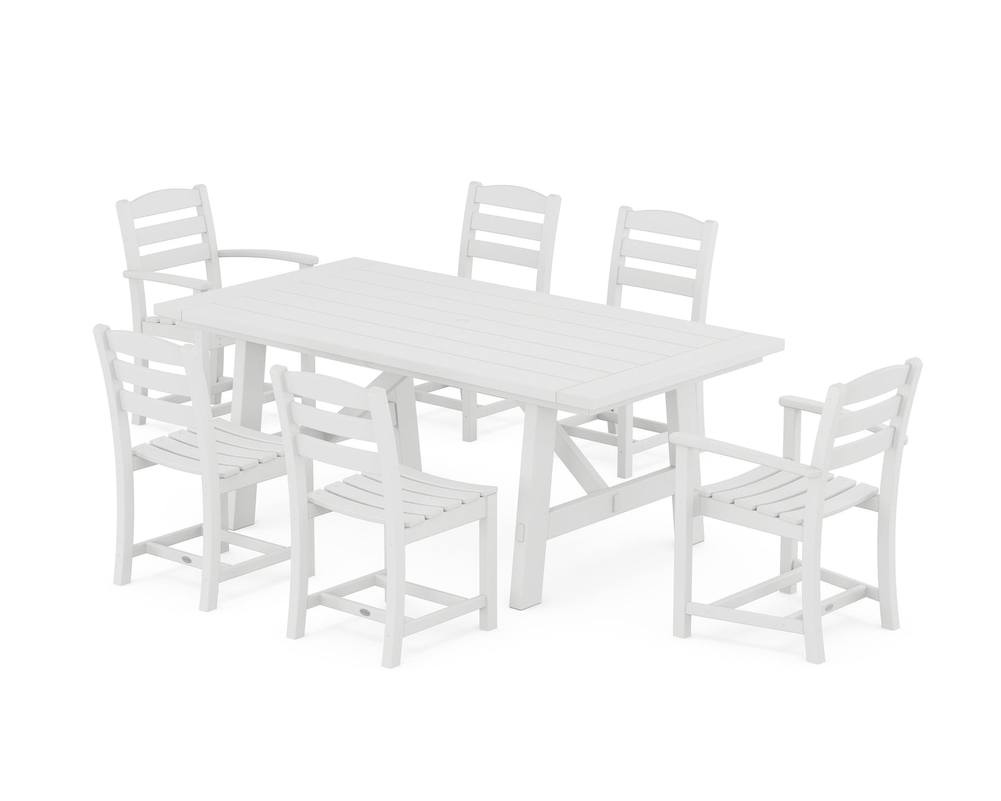 La Casa Café 7-Piece Rustic Farmhouse Dining Set