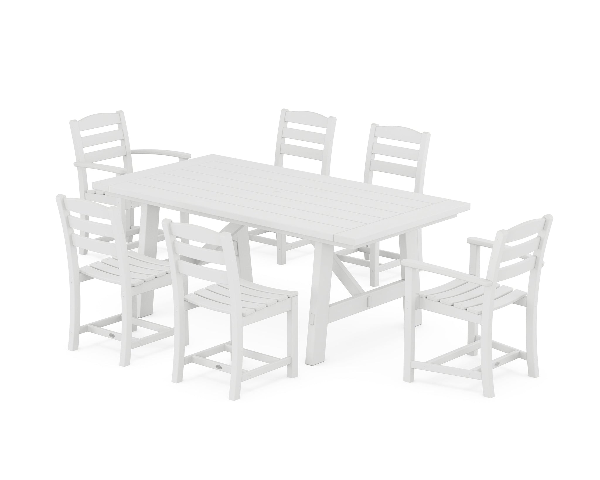 La Casa Café 7-Piece Rustic Farmhouse Dining Set