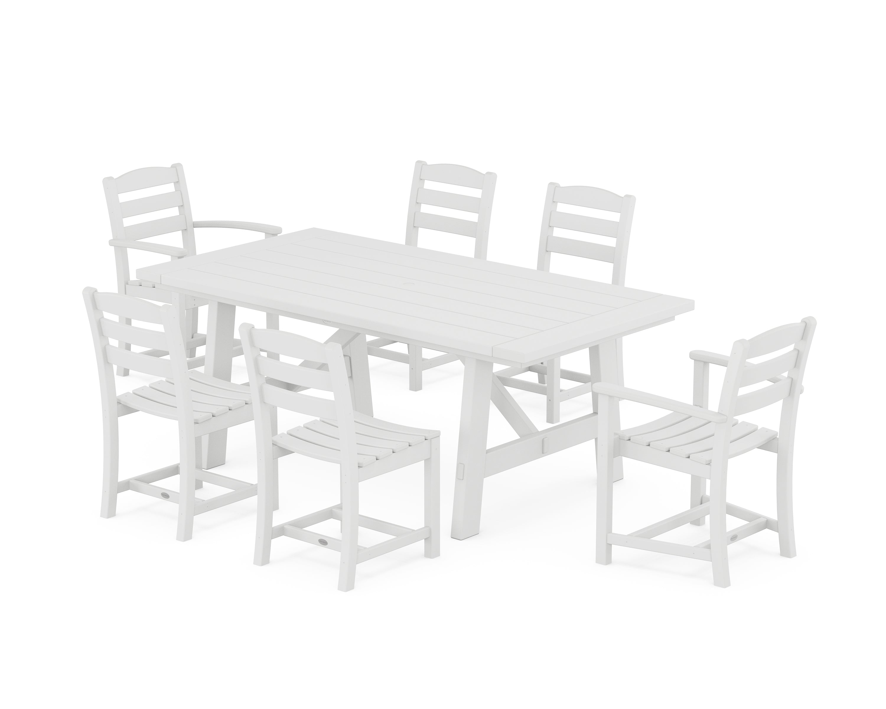 La Casa Café 7-Piece Rustic Farmhouse Dining Set
