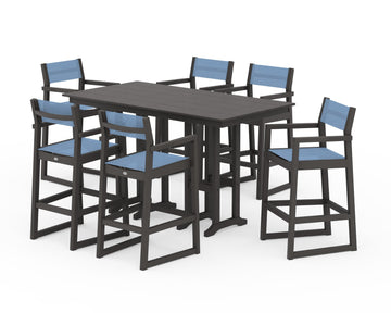 EDGE Sling Arm Chair 7-Piece Farmhouse Bar Set