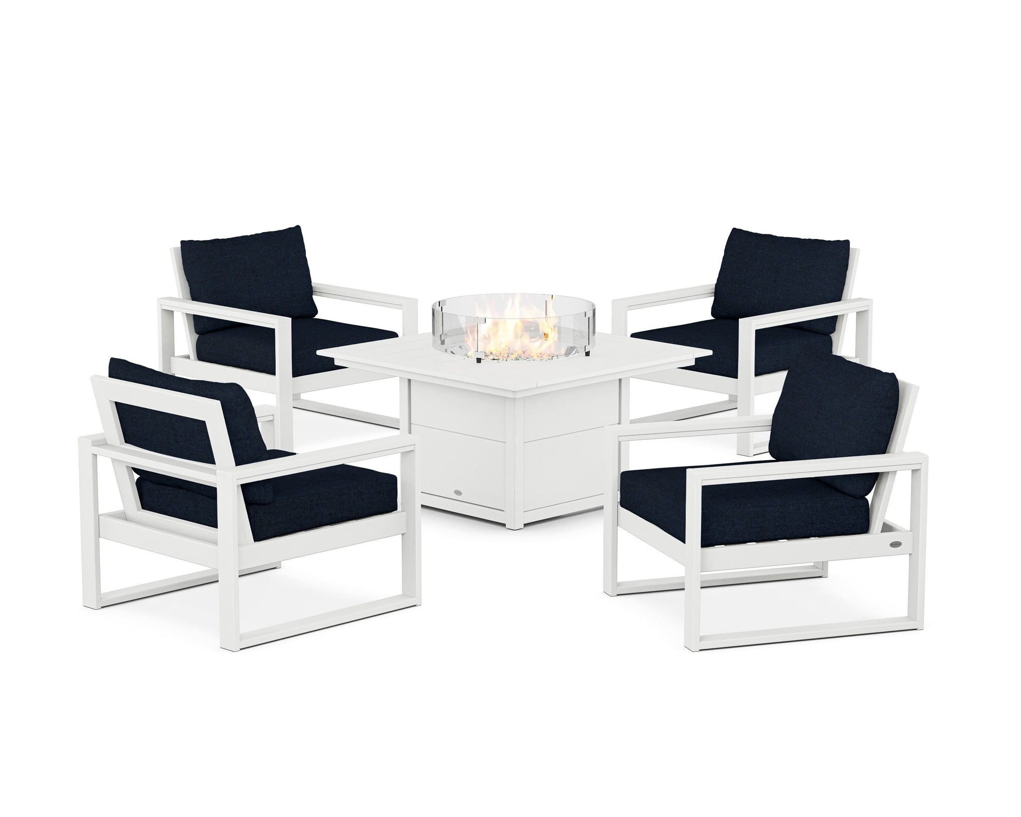 EDGE Sectional 5-Piece Deep Seating Set with Fire Pit Table