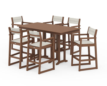 EDGE Sling Arm Chair 7-Piece Farmhouse Bar Set