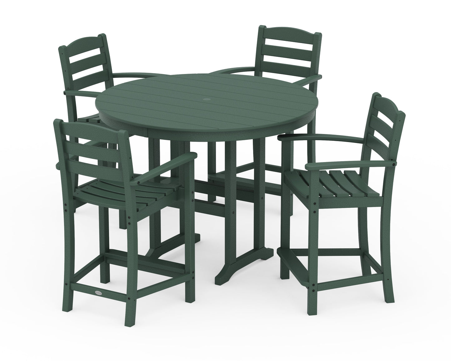 La Casa Café 5-Piece Round Farmhouse Counter Set