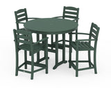 La Casa Café 5-Piece Round Farmhouse Counter Set