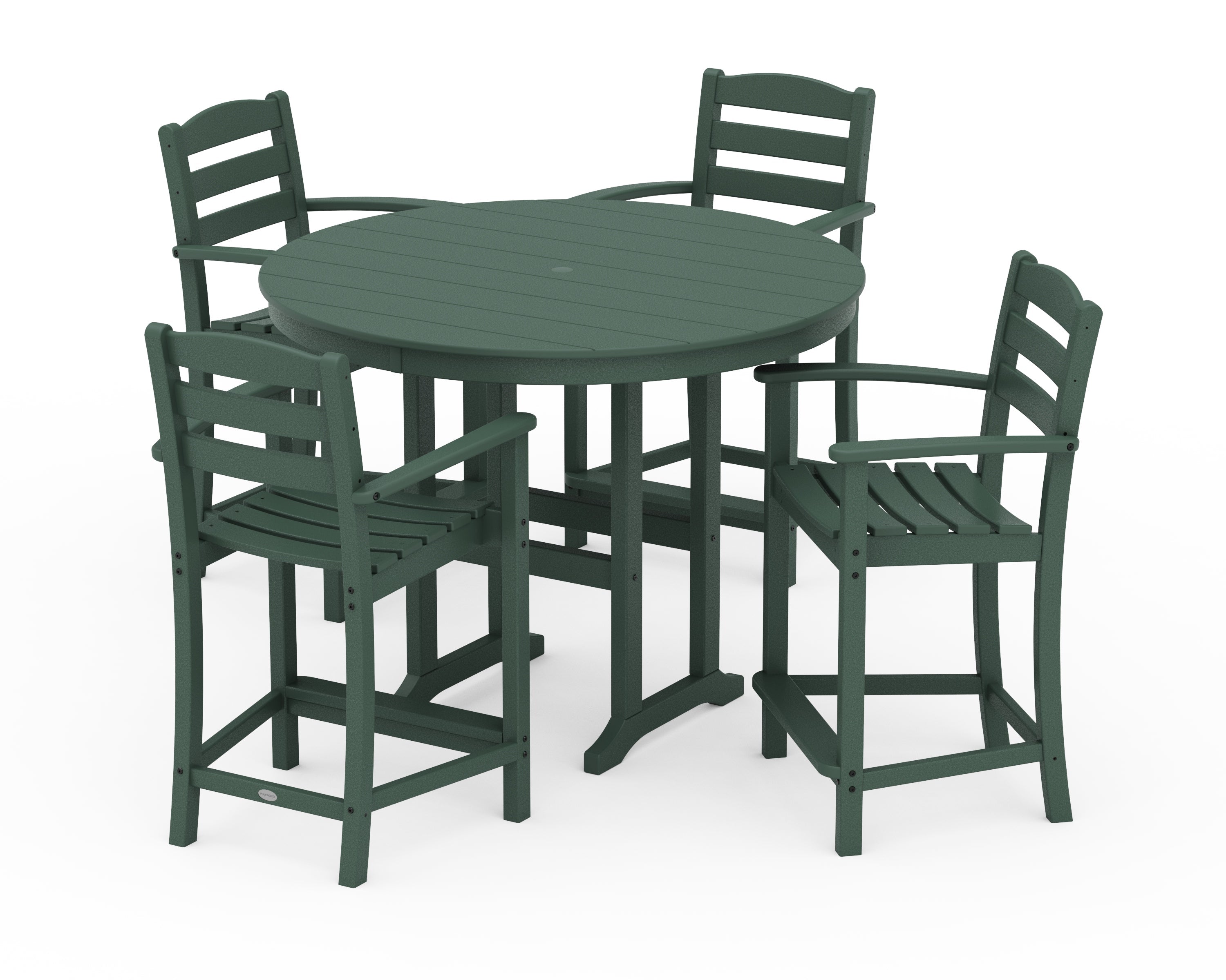 La Casa Café 5-Piece Round Farmhouse Counter Set